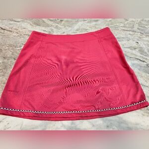 Bollé Sport Red Athletic Skort Size 8 Check Trim Tennis Golf Skirt